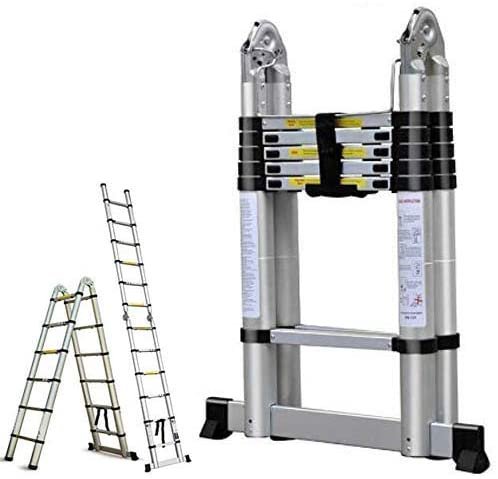 Bowoshen A-Frame Lightweight Aluminum Telescoping Ladder