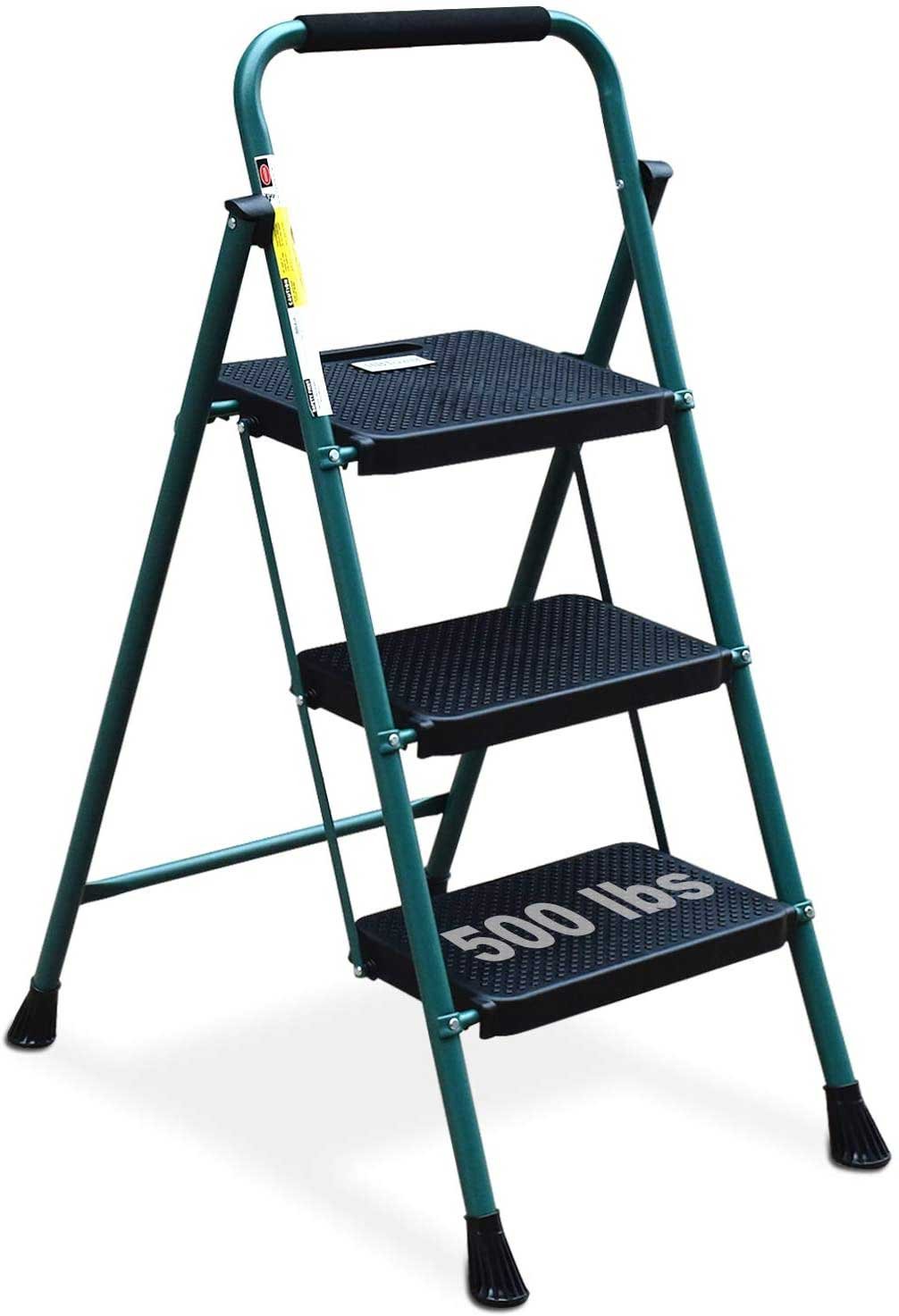 HBTower 3 Step Ladder with Anti-Slip Pedal - best step ladder